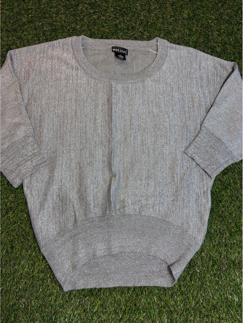 Wet Seal Gray Ribbed Knit Sweater Medium